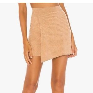 Free People Mod Wrap Rib Knit Skirt Caramel Tan Small